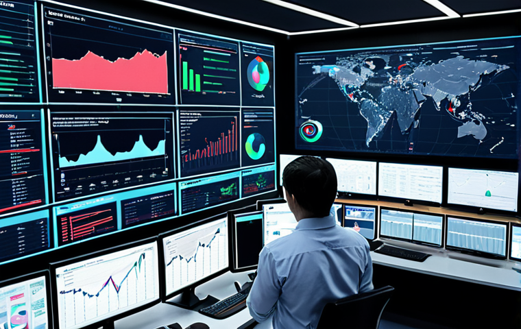 **Image Prompt:** A bustling, modern supply chain control center. Big screens display real-time data from IoT sensors tracking products across the globe. Data visualizations show demand forecasting powered by AI, with managers making decisions based on the insights. Emphasize efficiency, technology, and data-driven decision-making.