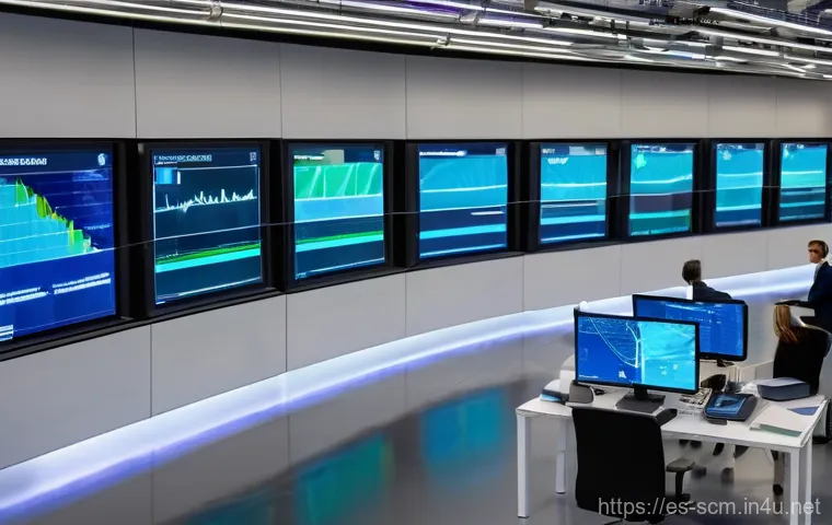 공급망관리와 협력사 네트워크 구축 - **Prompt:** A dynamic, high-tech control center for a global supply chain. In the foreground, a dive...