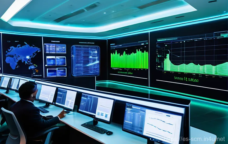 공급망관리 직무의 핵심 기술 - Image Prompt 1: Agile Data-Driven Command Center**