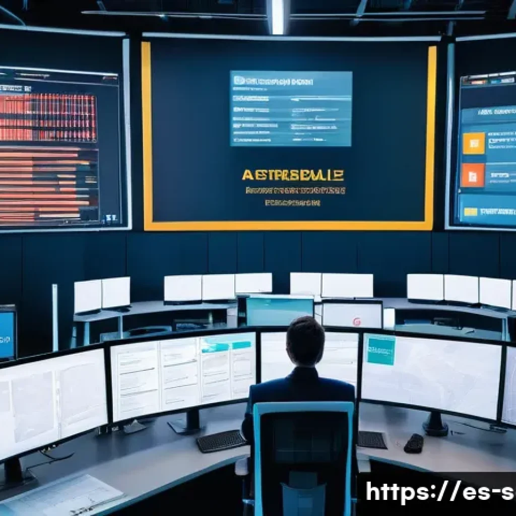 공급망관리와 비용 최적화 도구 - A modern logistics control room featuring large digital screens displaying real-time IoT sensor data...