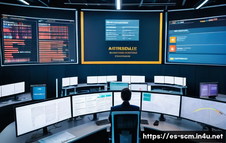 공급망관리와 비용 최적화 도구 - A modern logistics control room featuring large digital screens displaying real-time IoT sensor data...