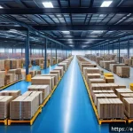 Home 18 SCM 전문가의 실무 전략 - A modern warehouse interior showcasing seamless integration of advanced technology systems: visible ...